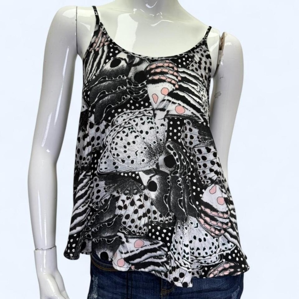 Black & white butterfly print cami by APT. 9  Abstract‎ monochrome pattern